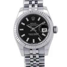 Rolex — Rolex Datejust 179174 Stainless Steel / 18K White Gold 26mm Black Dial #TZW192 — Watch — resale