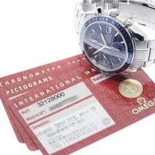Omega — Omega Speedmaster 3212.8 Automatic 39mm Papers Blue Chronograph — Watch — resale
