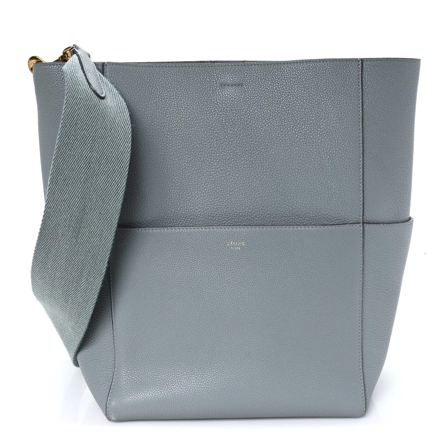 Celine — Soft Grained Sangle Bucket Storm — Handbag — resale