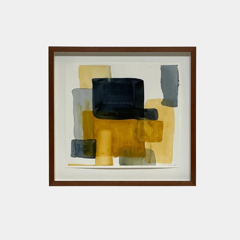 V Carter — Watercolor: Composition in Blue and Gold — decorative_object — resale