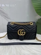 Gucci — Gucci Marmont 22 V-Quilted Chain Crossbody Duty — Handbag — resale