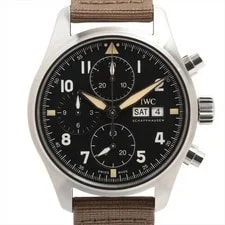 IWC — IWC Pilot Chronograph Spitfire IW387901 SS & Leather AT Black Dial — Watch — resale