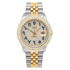 Rolex — Rolex Datejust 36MM 16233 Diamond Paved Blue Eastern Arabic Dial Diamo — Watch — resale