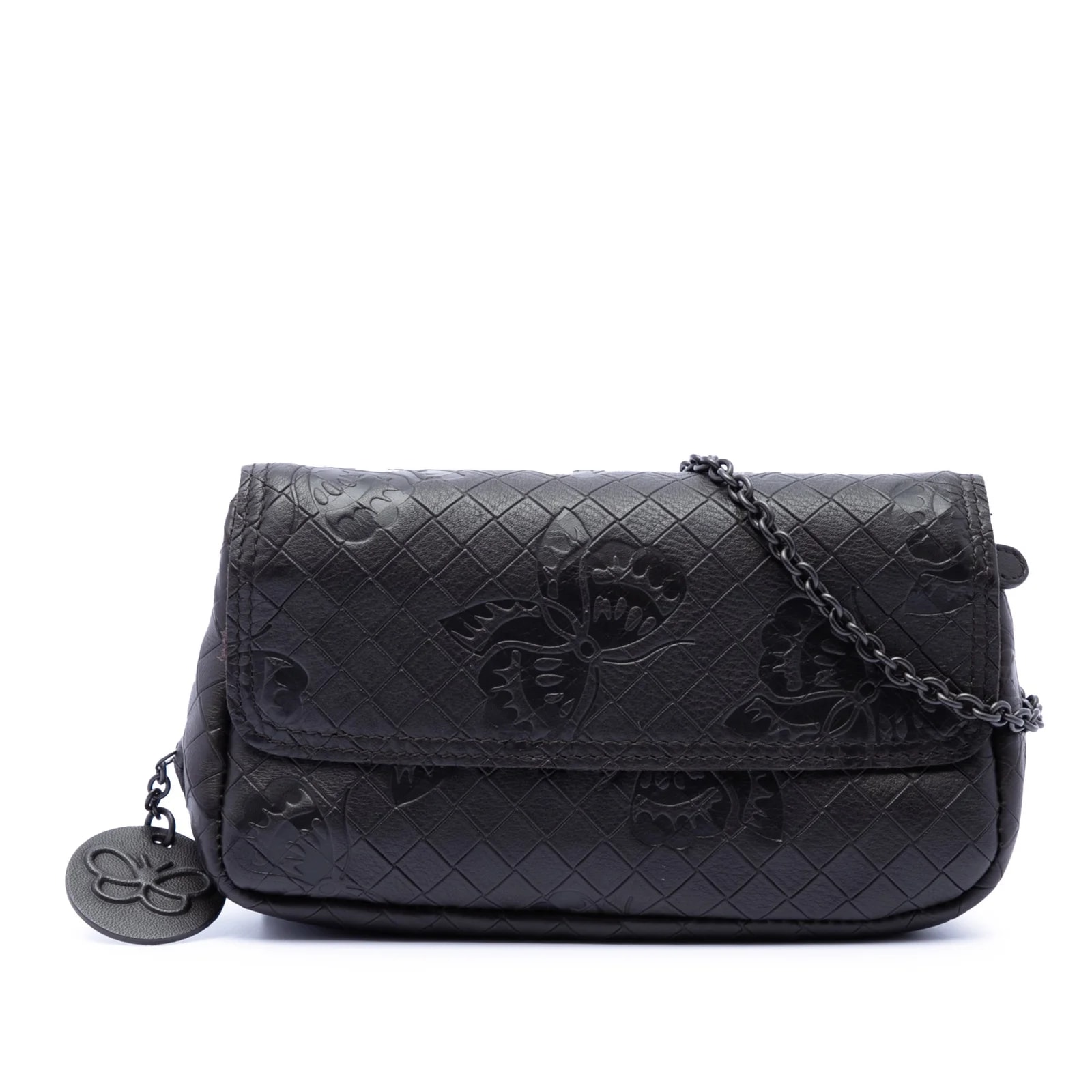 Bottega Veneta — Small Intrecciomirage Embossed Butterfly Chain Crossbody — Handbag — resale