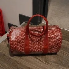 Goyard — Goyard Cylinder Duffle With Double Handles Logo Print Zip — Handbag — resale
