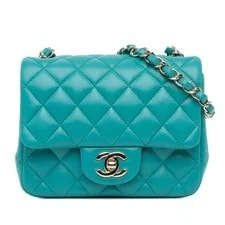 Chanel — Chanel Square Classic Single Flap Crossbody Peacock — Handbag — resale