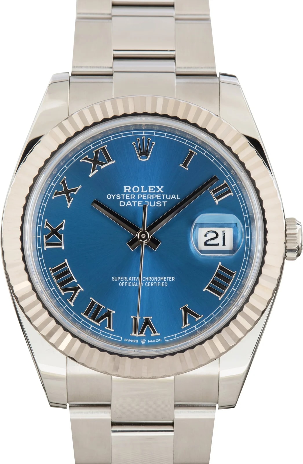 Rolex — Rolex Datejust 41 Ref 126334 Bright Blue Roman Dial — Watch — resale