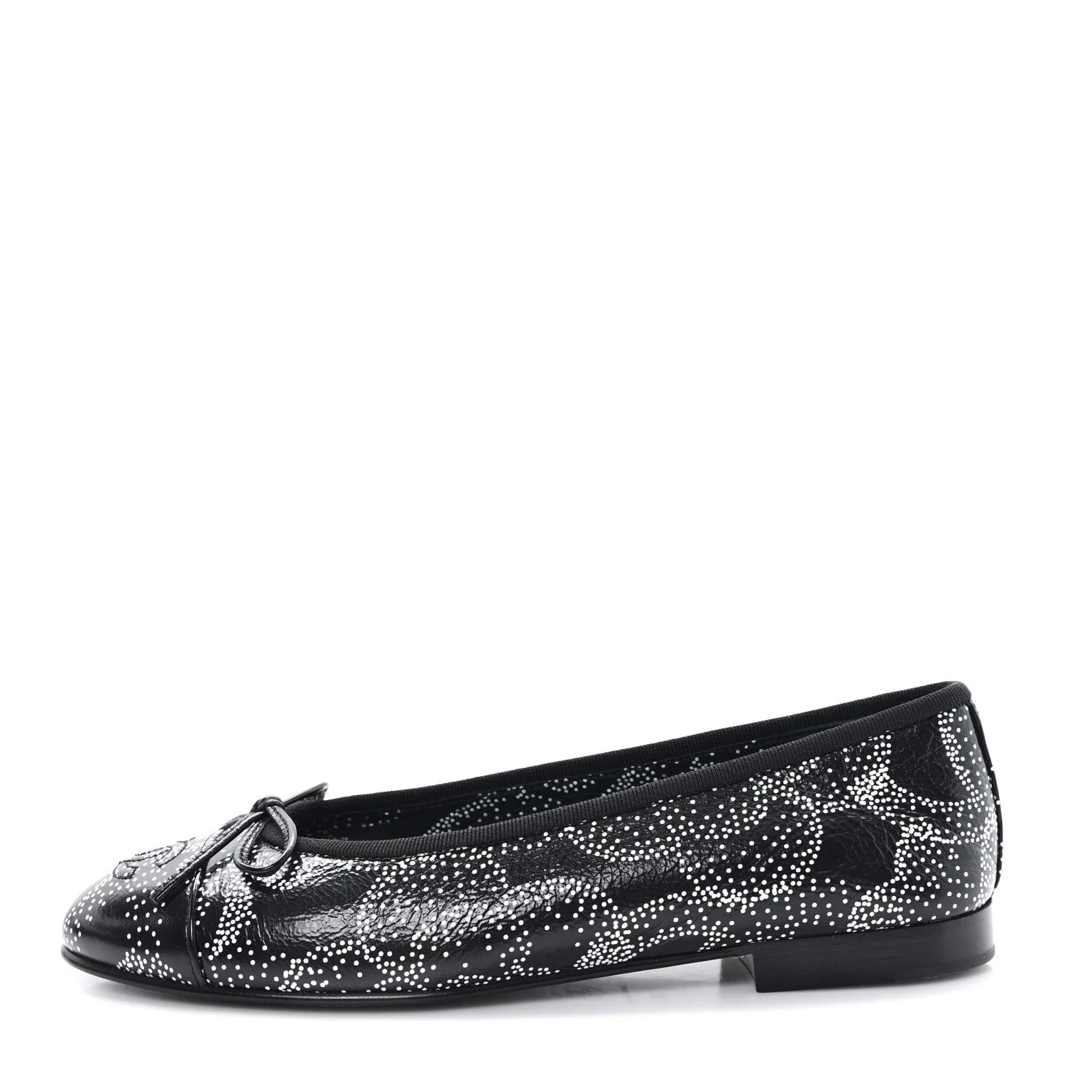 Chanel — Camellia Printed Cap Toe Ballerina 36.5 — Designer Shoe — resale
