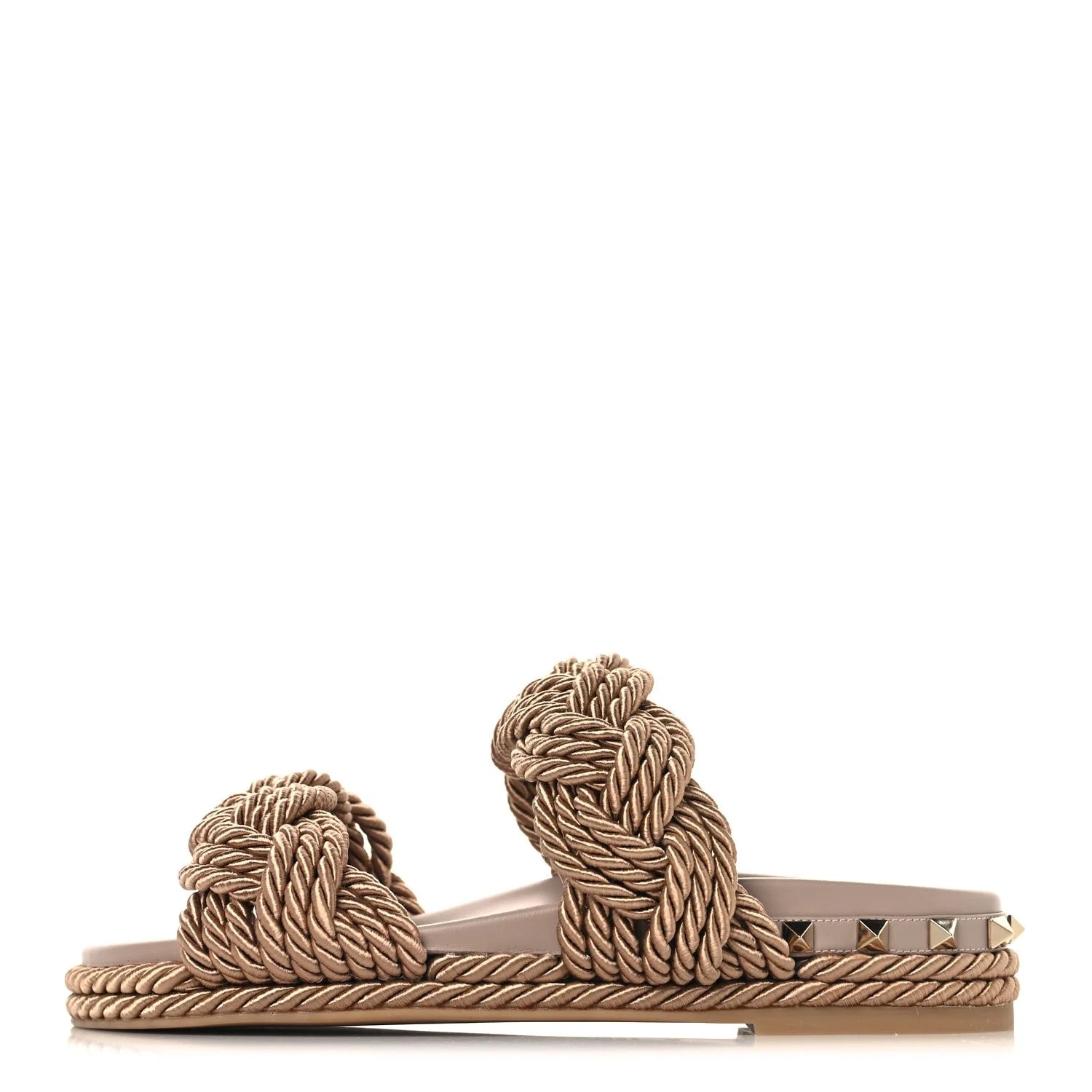Valentino Garavani — Woven Rockstud Torchon 5mm 36 Poudre — Designer Shoe — resale