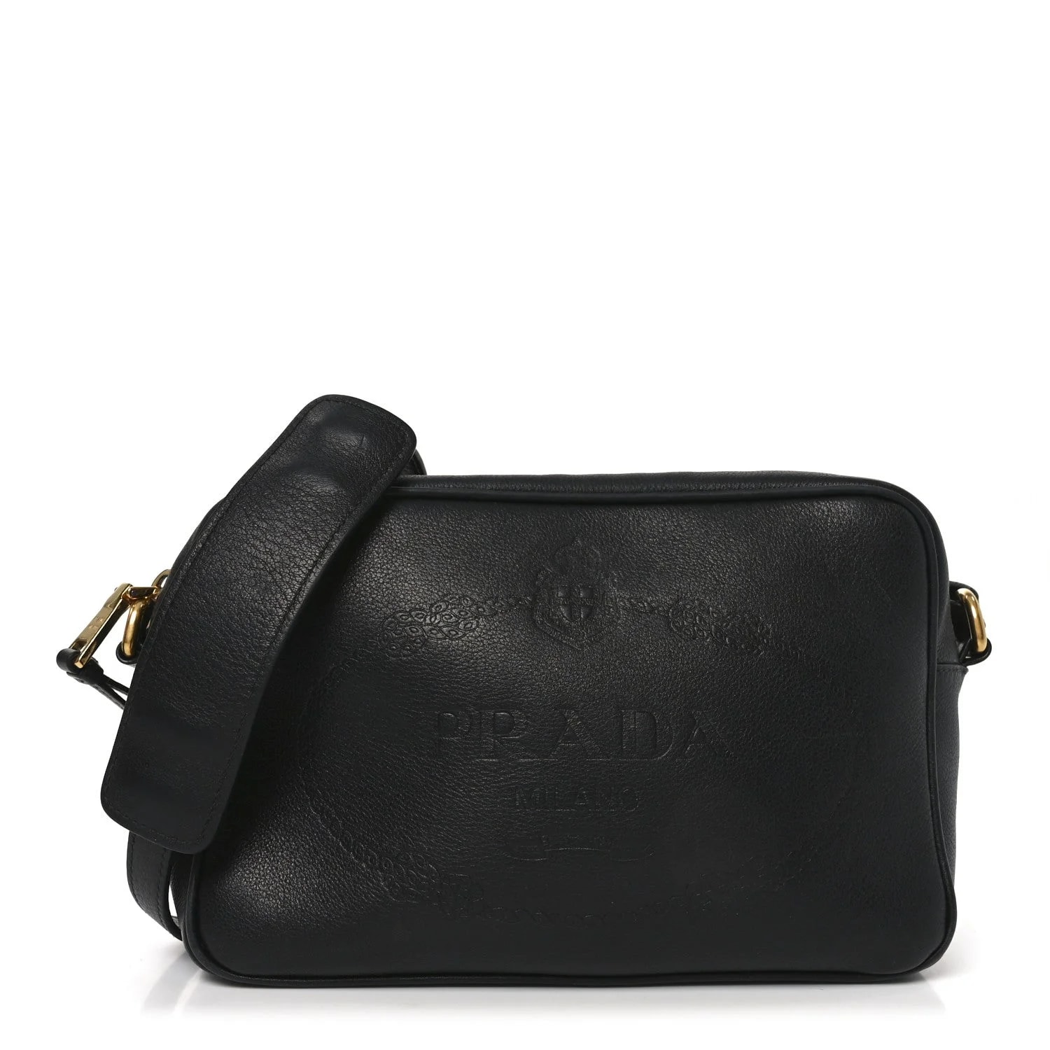 Prada — Glace Embossed Logo Crossbody — Handbag — resale