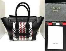 Celine — Celine Luggage Medium Shopper Intrecciato -Check — Handbag — resale