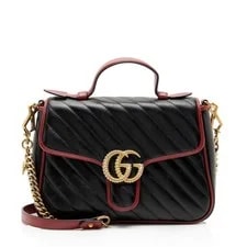 Gucci — Gucci Matelasse Torchon GG Marmont Small Top Handle — Handbag — resale