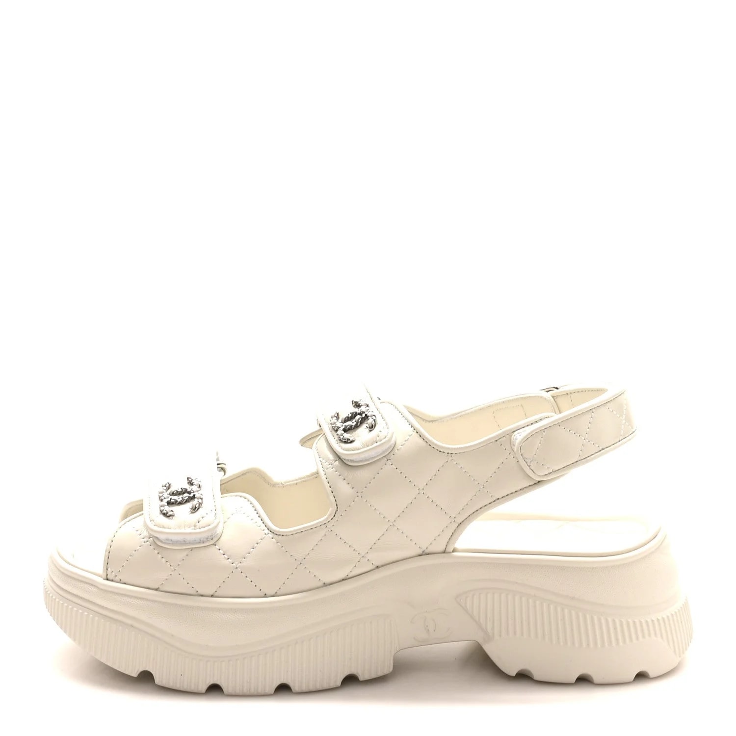 Chanel — Shiny Chain CC Velcro Dad Platform 39 — Designer Shoe — resale