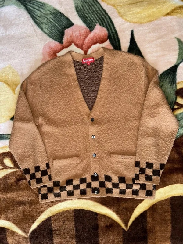 Supreme — Supreme Brushed Checkerboard Cardigan — streetwear — resale