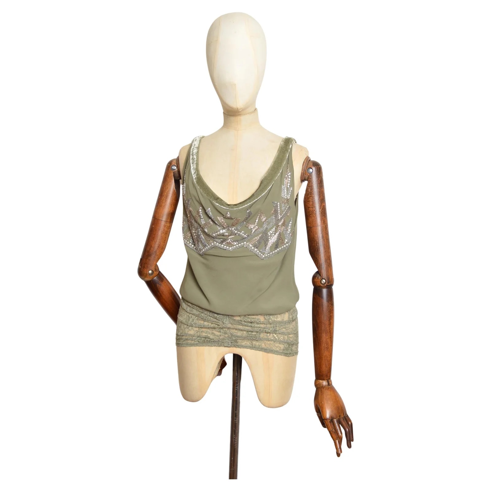 Dior — S/S 2008 Christian Dior John Galliano Embellished Draped Blouse Top — Clothing — resale