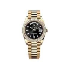 Rolex — Rolex Day-Date 40 228398TBR Yellow Gold Black Diamond Baguette Dial Diamond — Watch — resale