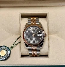 Rolex — Rolex Datejust 41 Rose Gold Two-Tone Fluted Gray Motif Dial Jubilee — Watch — resale