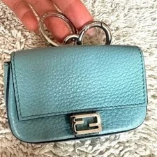 Fendi — Fendi Nano Baguette Key Charm Cuoio Romano Card Case — Handbag — resale