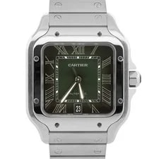 Cartier — 2024 Papers Cartier Santos-Dumont Green Stainless Steel WSSA0062 4072 39.8mm BOX — Watch — resale
