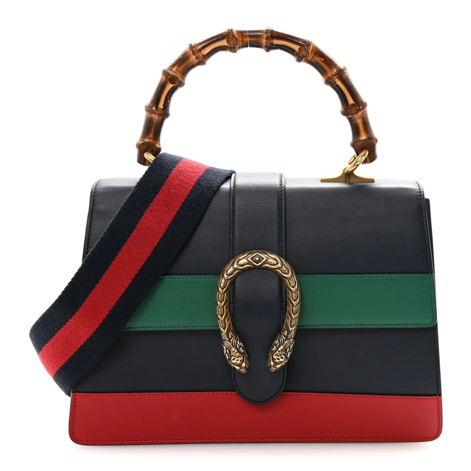 Gucci — Moon Bamboo Web Medium Dionysus Top Handle Hibiscus — Handbag — resale