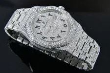 Audemars Piguet — Audemars Piguet Royal Oak 41mm Steel Iced Out 28 TCW Diamonds 15400ST — Watch — resale