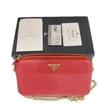 Prada — Prada Triang Chain Double Zipper Mini Crossbody 142984135 — Handbag — resale