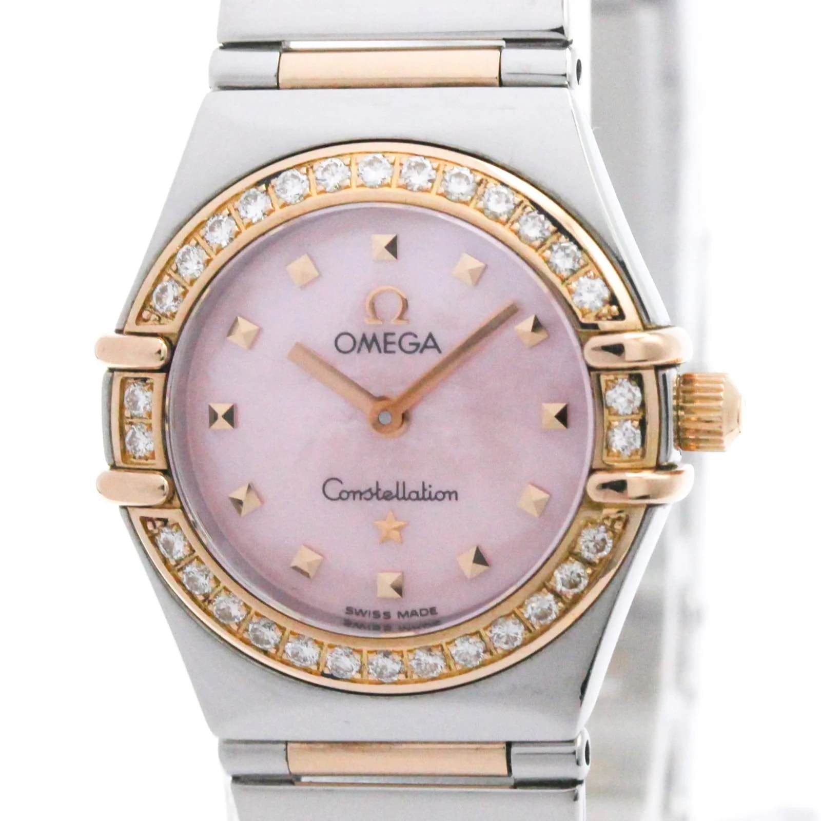 Omega — Omega Constellation Quartz Stainless Steel and Rose Gold With Diamond Bezel — Watch — resale