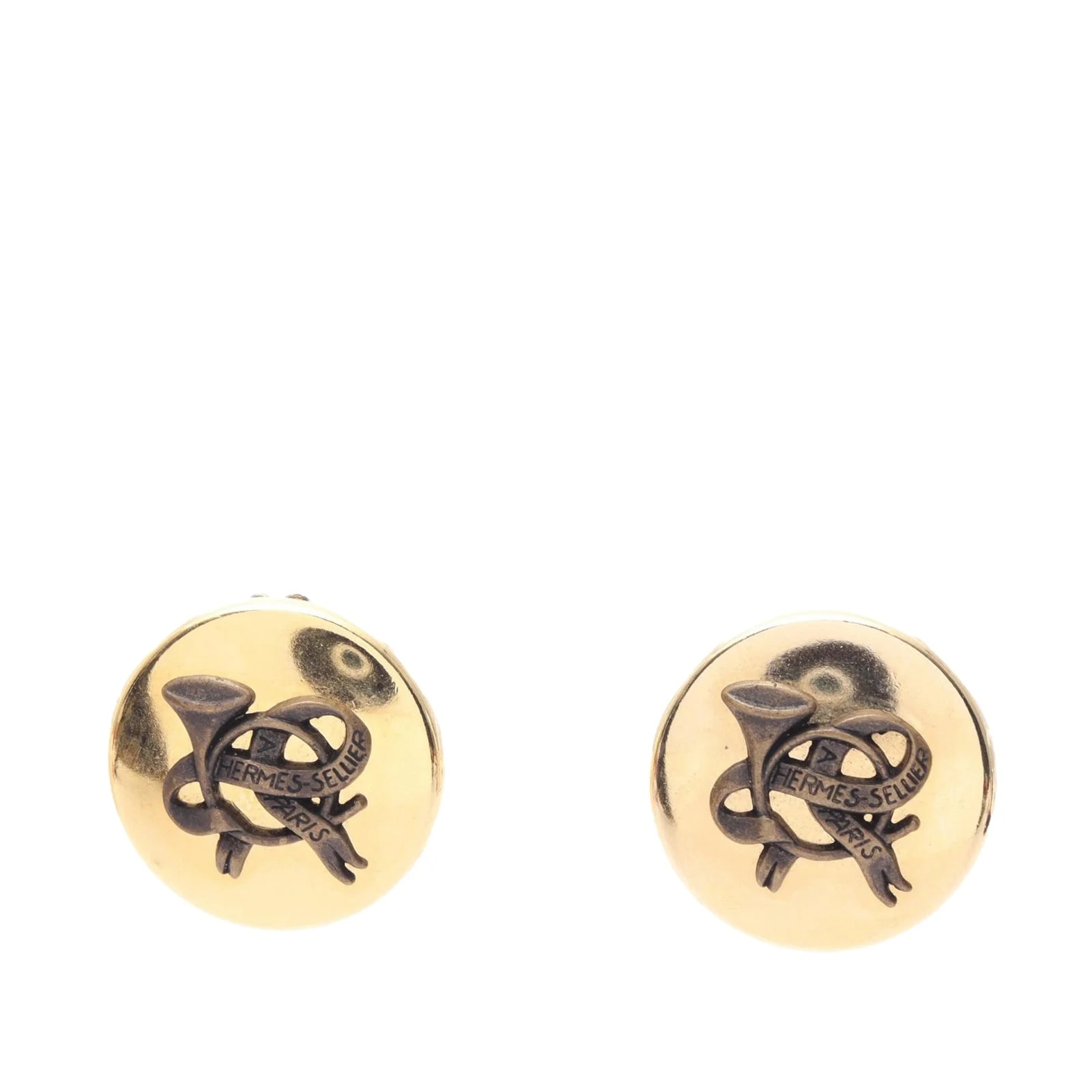 Hermès — Horn Sellier Clip on — Jewelry — resale