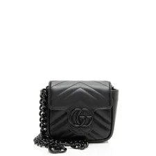 Gucci — Gucci Matelasse GG Marmont Monochrome Square Chain Belt — Handbag — resale