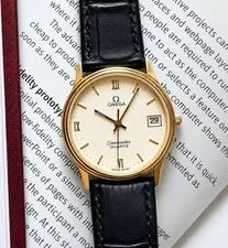 Omega — Omega Seamaster Quartz White Dial Roman Numerals Cal 1487 Ref 196.0263 Date — Watch — resale
