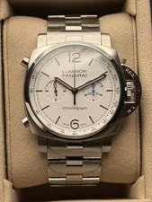 Panerai — Panerai Luminor Chrono White Dial Steel Bracelet PAM01548 — Watch — resale