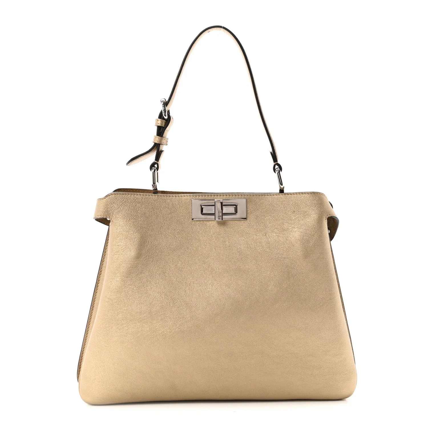 Fendi — Metallic Vitello Medium Soft Peekaboo — Handbag — resale