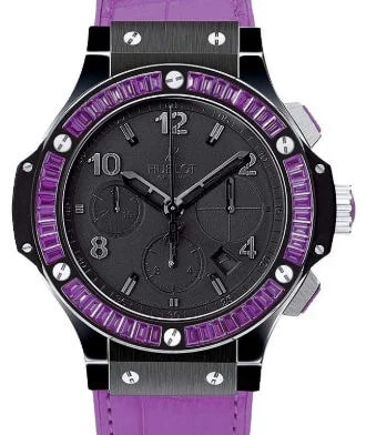 Worldofluxuryus — Hublot Big Bang Black Tutti Frutti Purple Ceramic & Sapphires Lady's — Watch — resale