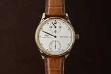 IWC — IWC Portugieser Regulateur, Silver Dial - 18kt Yellow Gold on Strap, IW544402 — Watch — resale