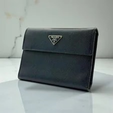 Prada — Prada Tri Fold Wallet Triangle Logo From Japan — Handbag — resale
