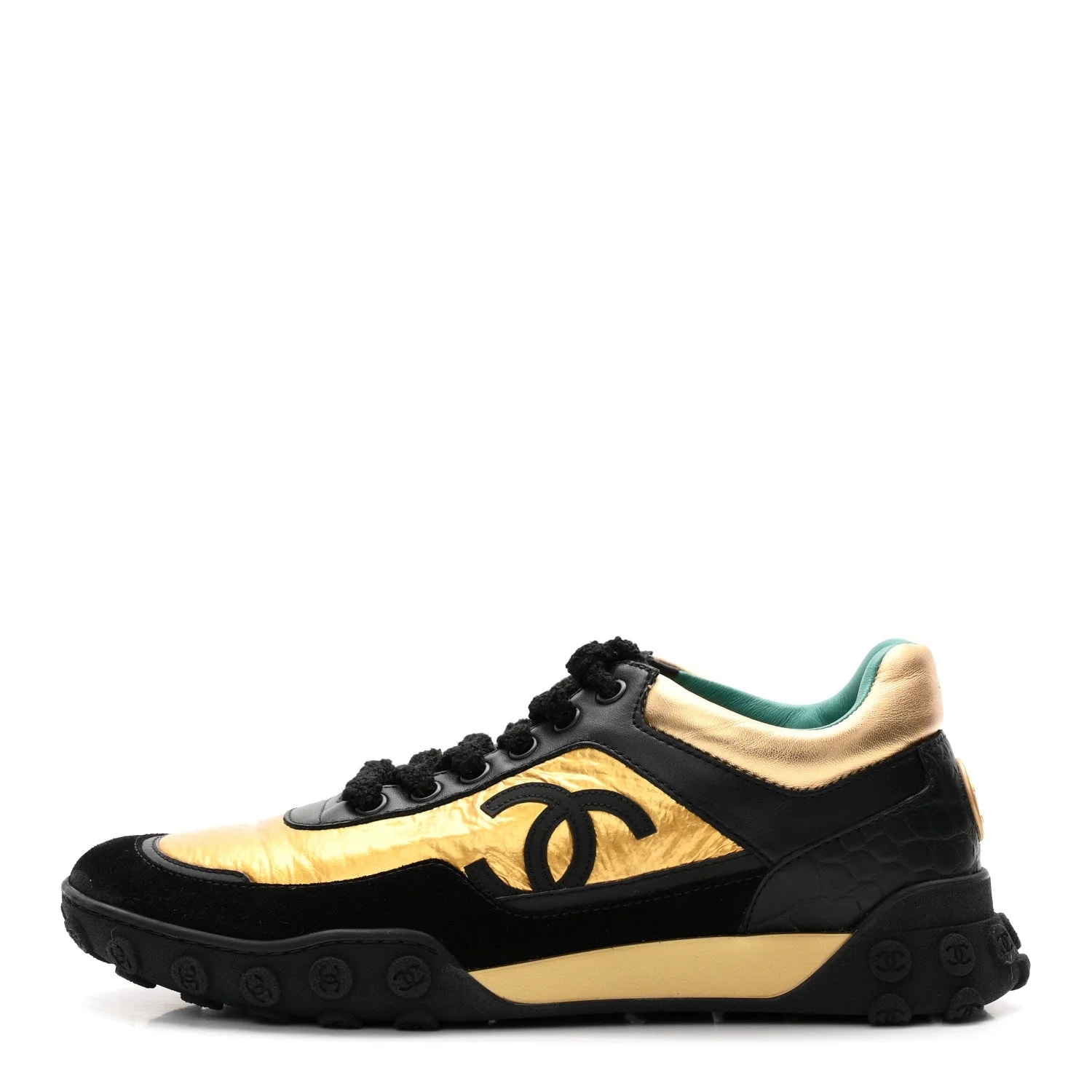 Chanel — Metallic Fabric Embossed CC 38.5 — Sneaker — resale