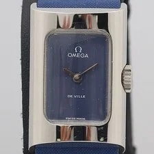 Omega — Dead Level Omega de Ville Manual Winding Rectangular Navy Dial ' Wristwatc — Watch — resale