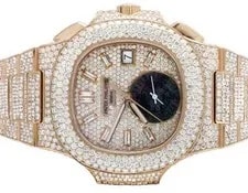 Patek Philippe — 18k Rose Gold Patek Philippe Nautilus 5980/1R Pave Set Diamond 32 Ct — Watch — resale