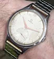 Omega — Omega Jumbo Stainless Steel Cal 265 Ref 2580-1 2505 Patina Flexo Bracelet — Watch — resale