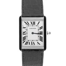 Cartier — Papers Cartier Tank Solo Large Silver Steel Roman Leather Quartz 3169 / W5200003 — Watch — resale