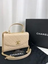 Chanel — Auth Chanel CC Top Handle Flap Crossbody — Handbag — resale