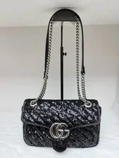Gucci — Gucci GG Marmont26 Sequin Chain Crossbody — Handbag — resale