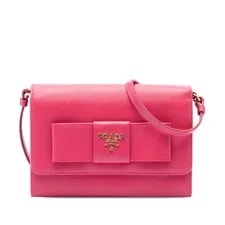 Prada — Prada Lux Bow Wallet on Strap Crossbody Dark — Handbag — resale