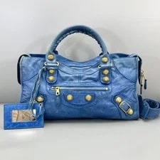 Balenciaga — Balenciaga City Large Bright Crackled Braided Handle Auth — Handbag — resale