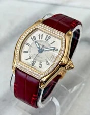 Cartier — Cartier Roadster 2524 18k Gold, Large Size 37mm With Custom Diamond Bezel — Watch — resale