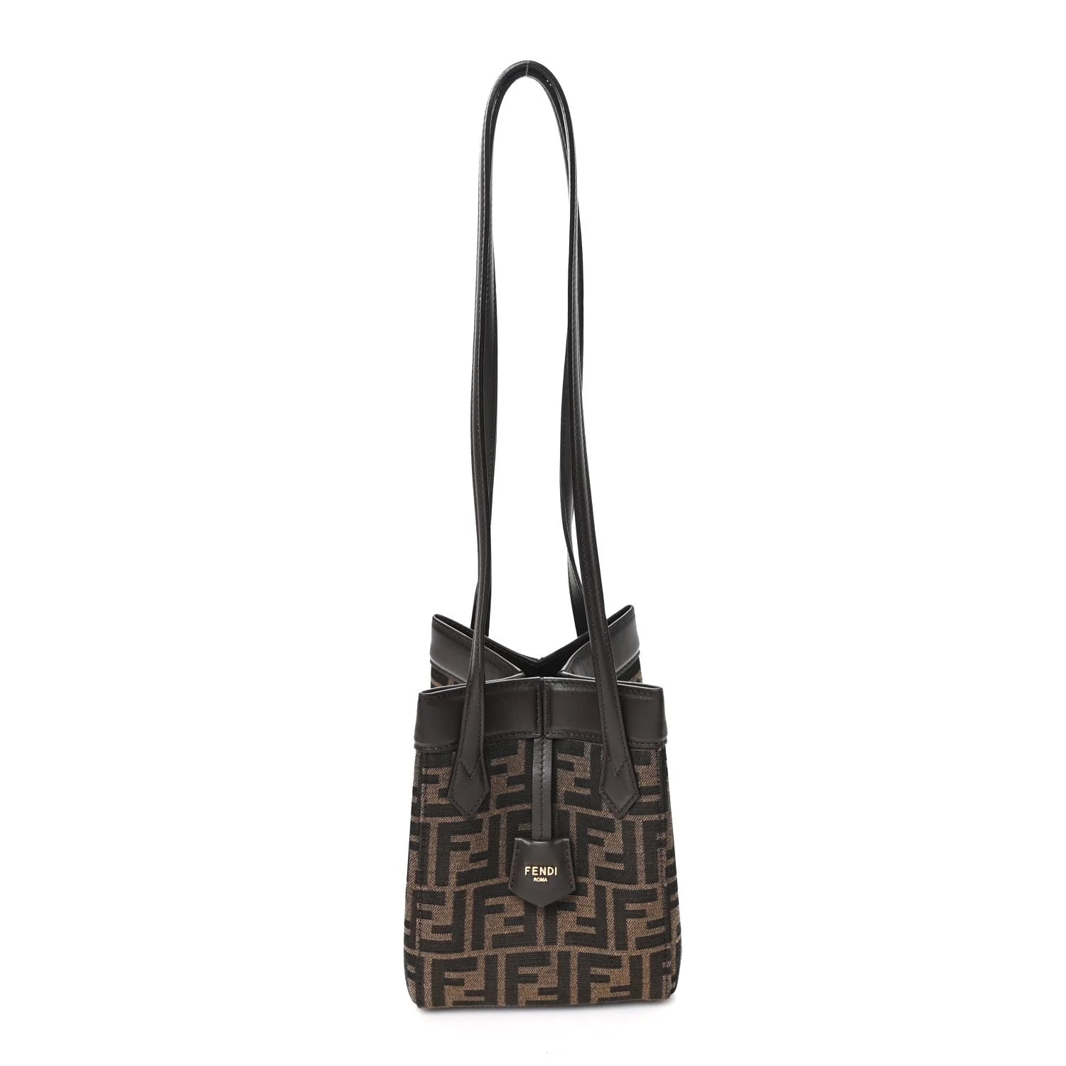 Fendi — Fabric Vitello Grace 1974 Mini Fendi Origami Moro Ebano — Handbag — resale