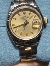 Rolex — Rolex Datejust Lady Champagne Stick Dial on Oyster 69173 With Box — Watch — resale