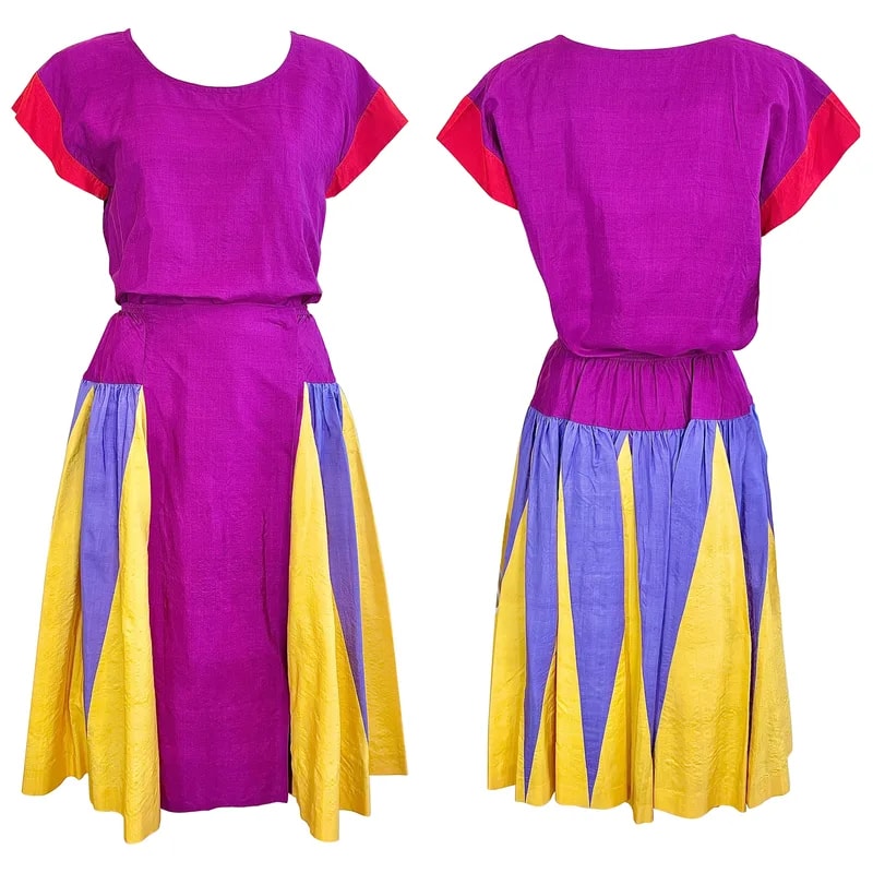 Yves Saint Laurent — Yves Saint Laurent Wrap Skirt & Blouse 70s Dress Set — Clothing — resale