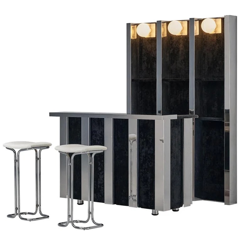 Willy Rizzo — Hollywood Regency Bar Cabinet in the Style of Willy Rizzo — Furniture — resale
