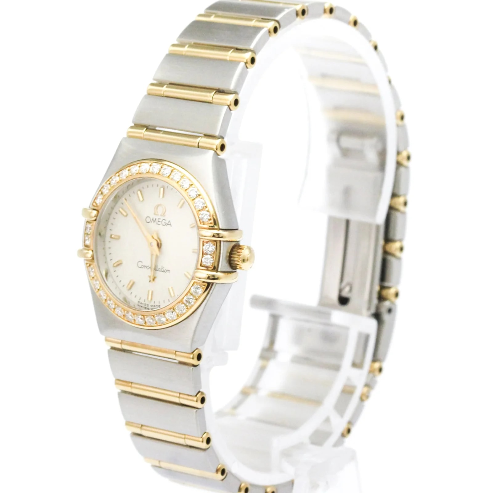 Omega — Omega Constellation Quartz Stainless Steel and Yellow Gold With Diamond Bezel — Watch — resale